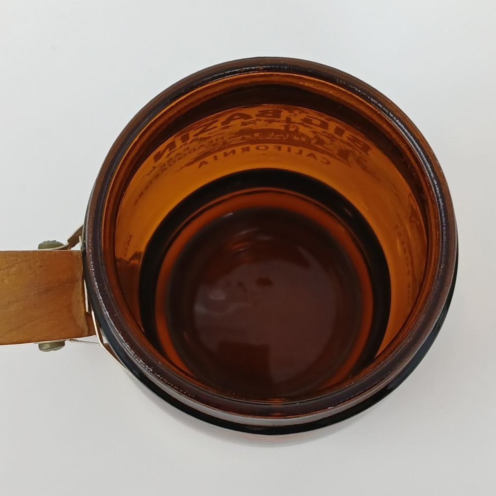 Siesta Ware Amber Brown Barrel Mug Big Basin California Souvenir Wood Handle - Picture 8 of 10